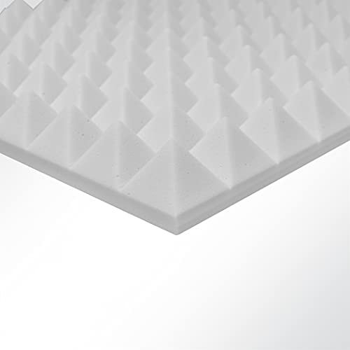 Quiet Please Basotect® Pyramidenschaum Noppenschaum hellgrau 1000x500x50mm Schallabsorber Schallschutz Schalldämmung für Wand und Decke