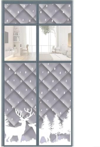 Rideau de porte magnétique à isolation thermique – Couvercle d'ouverture centrale transparent pour isolation de garage