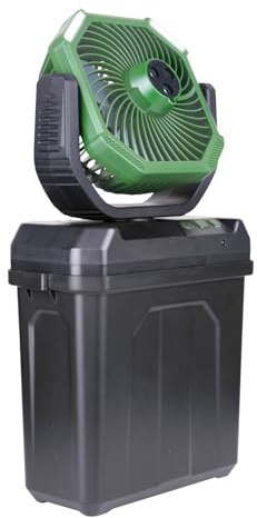 pumpumlia Ventilateur brumisateur extérieur 6L haute capacité Seau 3 buses réglables Alimenté par batterie rechargeable Brumisateur de camping