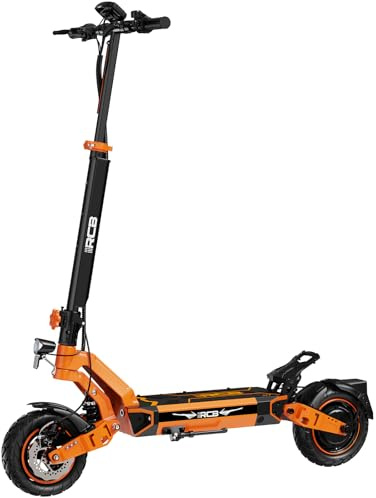 RCB D7 Elektroroller, E-Scooter für Erwachsene mit Straßenzulassung (ABE), 90-140KM Reichweite, 20.8Ah/27Ah Batterie, 500W Motor, 10 Zoll Flatproof-Reifen, APP-Steuerung, Doppelter Stoßdämpfung