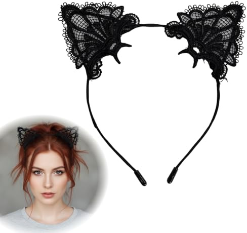 1 pièce Serre-tête oreilles de chat, accessoire de cheveux pour costume, carnaval, fête, déco, doux, confortable, léger, idéal pour filles et femmes