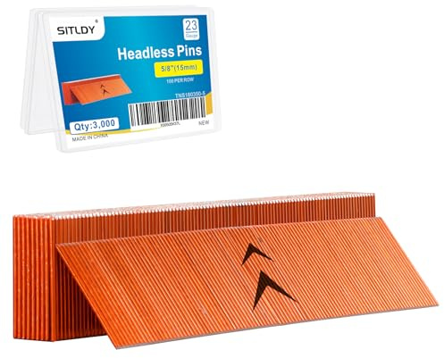 SITLDY Lot de 3000 clous de calibre 23 de 1,6 cm de long sans tête pour cloueuse pneumatique ou électrique 23GA