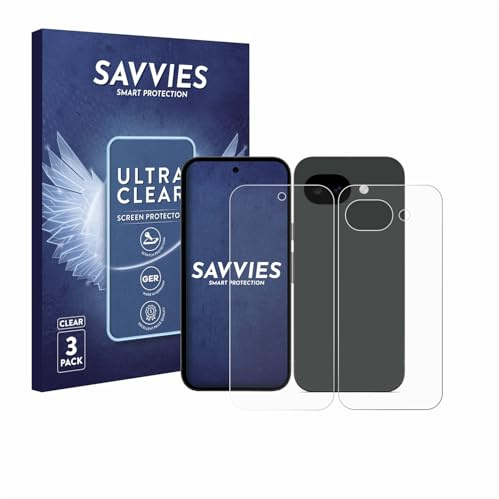 Savvies Schutzfolie für Google Pixel 10a | (Display+Rückseite) 6 Stück Transparenter Displayschutz Made in Germany Ultra-Klar Displayschutz-Folie