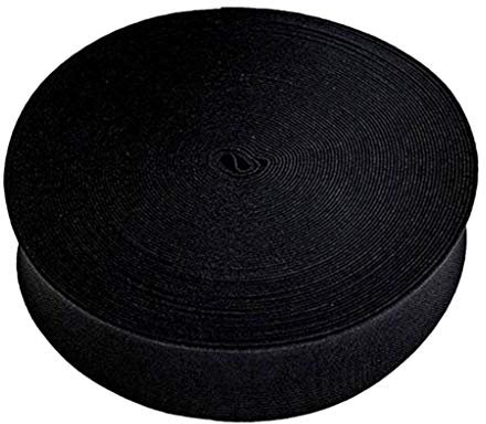 F Fityle Large élastique Plat Ceinture Bande pour Couture, Longueur 16 mètres, Largeur 4 cm, Noir