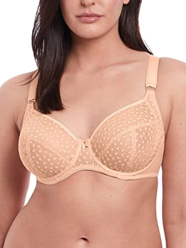 Freya Women's Starlight Unlined Side Support Lace Underwire Bra Plunge, Caramel, 30GG