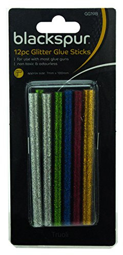 12pc Hot Glue Gun Glitter Sticks Assorted Colours 7mm x 100mm
