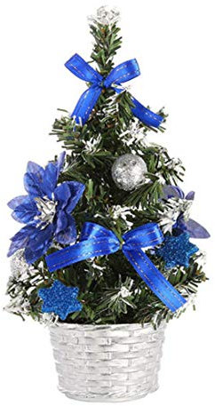 Molinter Mini Weihnachtsbaum Künstlicher Weihnachten Baum Christbaum Tannenbaum mit ständer Weihnachtsdeko Weihnachten Deko Geschenk (Blau)
