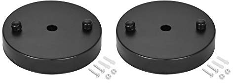 sourcing map 2St Retro Licht Baldachin Kit Pendelleuchte Deckenplatte 100mm 3,9 Zoll Schwarz