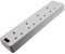 kenable 4 Gang Way 13A UK Rewireable Mains Extension with Neon Light White
