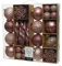 ETC 50-er Set Kugelmix PVC Weihnachtskugeln Baumschmuck bruchfest Christbaumschmuck für innen und außen (puderrosa/samtpink/Champagner)