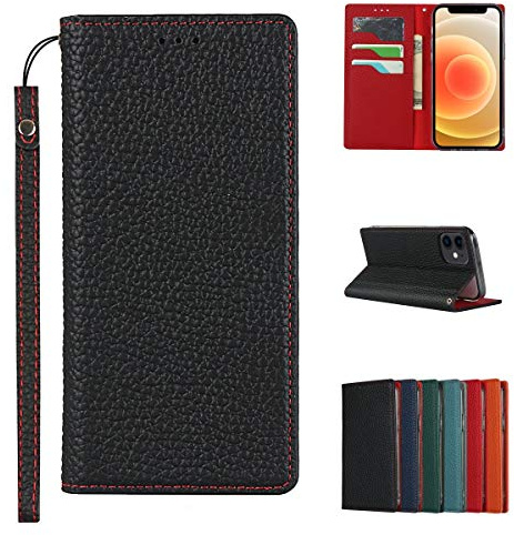 Copmob Genuine Leather Case Compatible with iPhone 12 Mini -Black