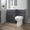 Artis 1100mm Combination Vanity Unit Furniture Set, Wash Basin Bathroom Sink, BTW Toilet Pan & Soft Close Seat, L Shaped Storage Cabinet, Left Hand, Grey Gloss