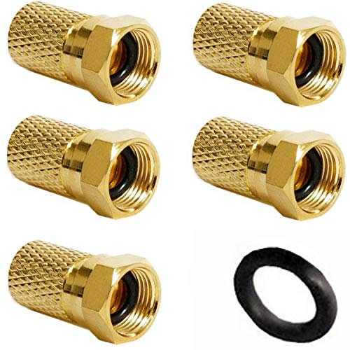 Trendsky 20x F-Stecker 8 mm mit Gummidichtring für Koaxialkabel Antennenkabel Koax Sat Satelliten Kabel