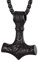 PROSTEEL Wikinger Mjölnir Anhänger mit 55+5cm Weizenkette schwarz Edelstahl Nordische Stil Thor Hammer Halskette Amulett Keltischer Knoten Modeschmuck Accessoire für Geburtstag Weihnachten
