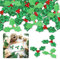 Weihnachtliche Stechpalmen- und Beeren-Weihnachtsverzierungen, 100 Stück, Mini-Bastelpailletten, für Weihnachtskranz, DIY Handwerk für Weihnachtsschmuck für Weihnachtskarten, Geschenkanhänger