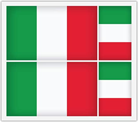 4 adesivi in vinile con bandiera italiana, per paraurti auto, iPad, furgoni, laptop, 4 pezzi