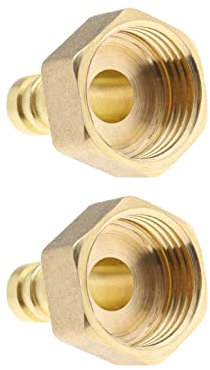Create idea 2 conectores de latón de rosca hembra BSP de 10 mm a 1/2 pulgada para manguera, acoplador adaptador de junta de púas para combustible, aire, gas, agua, aceite
