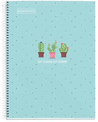 Miquelrius - Carnet A5 - 80 Pages 90 gr - Interligne 7 mm - 1 Bande de couleur - Couverture Rigide Plastifiée - Couleur Bleu MR46794