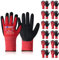 HPHST Arbeitshandschuhe SF001TS Handschuhe Montagehandschuhe für Damen und Herren Gloves Ergonomisches Design Smart Touch Gartenhandschuhe 12 Paar (Medium, Rot)