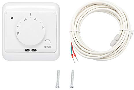 Thermostat,230V 16A Thermostat de Chauffage au Sol de la pièce, contrôleur de température du Thermostat de Chauffage électrique mécanique Mural pour climatisation Centrale, Commutateur de contrôl