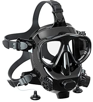 Máscara de Buceo de Cara Completa para Buceo, Panorámica de 180° con Soporte para Cámara, Soporte de Máscara de Buceo para Buceo, Compatible con Tanques de Buceo SMACO S400/400Pro/S700
