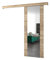 Ensemble Porte coulissante avec miroir + rail - Kit Porte Suspendue interieur et Quincaillerie Sliding Barn Door - 90x204cm - AGRA II (Avec Système Soft-Close, Sonoma, poignées en argent)