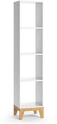 Vicco Kinderregal Malia, Spielzeugregal für Faltboxen, Weiß/Eiche, 35.2 x 159.5 cm