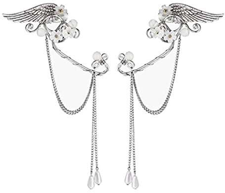 Elfenohren Schmuck Ohrklemme, Ohne Ohrlöcher Set, Damen Fee Ohrringe Ohrclips, für Elben Kostüm Feenkostüme Frauen Halloween Cosplay Kostüm