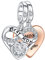 NINGAN Ciondolo a cuore Madre e Figlia in argento 925 Ciondolo a forma di cuore con zirconi brillanti per collana bracciale da donna