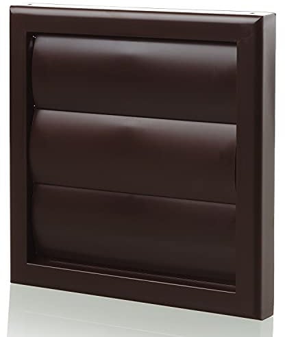 Brown 125mm 5 Inch Plastic External Ducting Gravity Grille Air Vent Cover Extractor Fan Back Draught Shutter Covers AC HVAC Bathroom Outside Wall Ventilation Hose Duct Grill - Part F Building Regs