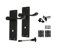 Haven Heritage Black Door Handles Internal Sets - Victorian Scroll Matt Black Choice of Latch, Lock, Bathroom or Privacy, This is for a Privacy Handle with Latch and Hinges.