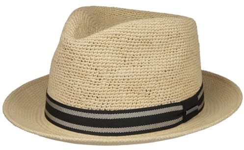 Stetson Crochet Panamahut Player-Hut Naturfarbener Hut Handgefertigt in Ecuador Herren Frühjahrs Sommer Natur L (58-59 cm)