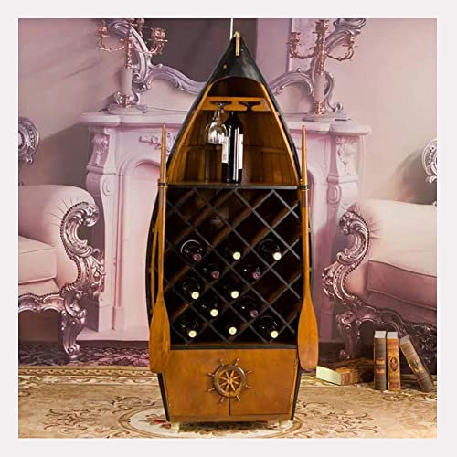 Weinregal Aus Holz In Form Eines Segelbootes Für 17 Flaschen, Rotwein Vitrinen Weinregal Vintage Regal Veranstalter Für Weinbar Und Heimdekoration
