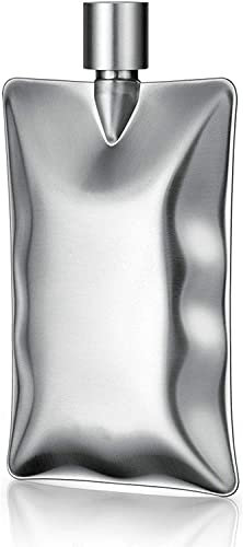 CAFFIA Petite flasque en acier inoxydable, flasque en métal portable, flasque extérieure de style antique à transporter avec vous