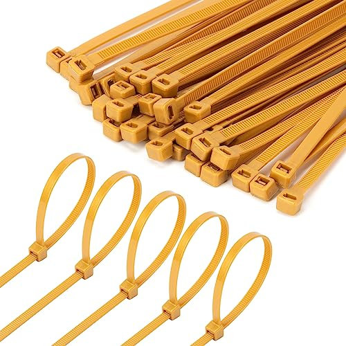 Armpow 6 Inch Gold Zip Tie 1000 PCS, 18 Lbs - Small to Medium Zip Tie, Nylon PA66 UV Resistant Cable Tie for Indoor and Outdoor Use - Ideal for bundling and securing objects