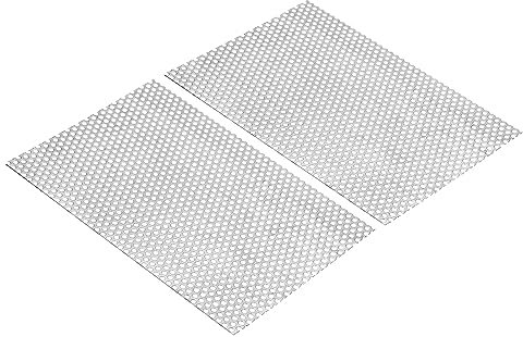 PATIKIL 300x200mm 304 Inoxidable Acero Perforada Chapa, 2uds 8 Agujero 19GA Expandido Metal Malla Placa Pantalla Decorativas Mallas para Ventilación Parrilla Ahumar
