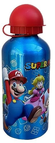 CARTOON Borraccia in alluminio Super Mario bottiglia con ciuccio per bambini da 560 ml