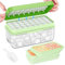 PHINOX Ice Cube Tray with Lid and Bin, 3 Pack Plastic Ice Cube Tray Molds, 96(32 * 3) pcs Ice Trays for Freezer, Chilling Drinks, Whiskey & Cocktails, with Ice Container and Ice Scoop, BPA-Free