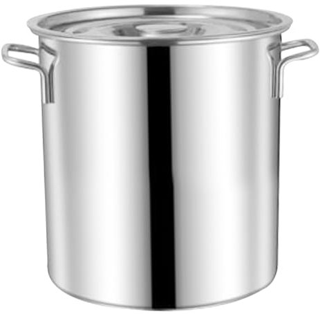 Stock Pot Food 10L Alimento de Acero Inoxidable ollas de Stock con Tapa de Cocina de inducción Resistente al óxido de Servicio Pesado con Mango para cocinar guisos de sopas deliciosas