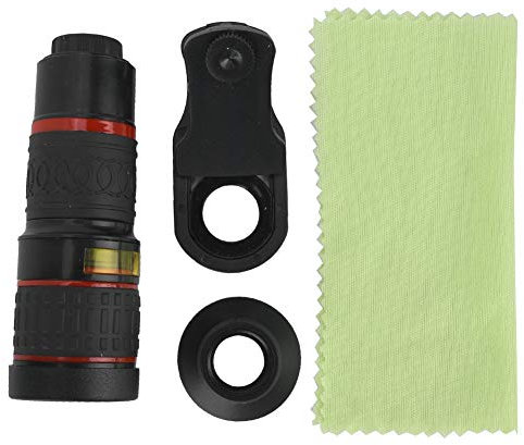 QANYEGN Teleobiettivo Zoom 20x, Obiettivo Fotocamera per Cellulare, Obiettivo HD Portatile con Clip, Compatibile con Smartphone, Tablet E PC (Nero)