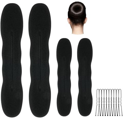 URAQT Hair Bun Maker, 5 Stück Haare Frisuren Set, Haarknotenmacher Haar Styling Donut Brötchen, Schwamm Clips Haar Styling Donut Brötchen Haar Lockenwickler Tools für Frau Mädchen damen Kinder Ballet