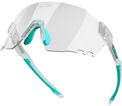 MAGICSHINE Lunettes Windbreaker Photochromic - WB001B - transparent/bleu + écran gris Clair