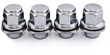Car Alloy Wheel Nuts Bolt Set of 4, Size 12 mm x 1.5, Flat Seat, 19mm Hex, Rustproof, Silver For Jaguar XF XE X-Type F-TYPE S-TYPE X152 X400 Wheels-DC Components
