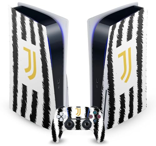 Head Case Designs Offizielle Juventus Football Club Home 2023/24 Match Kit Vinyl Frontplatte Haut Gaming Aufkleber Abziehbild kompatibel mit Sony Playstation 5 PS5 Disc Console & DualSense Controller