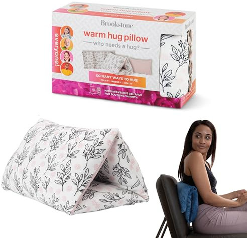 Brookstone HUG'ZZZ Soft Pillow | Microwaveable Gel Pack for Warming Sensation, Comfort & Support | Flexible Fold, Roll, or Wedge Pillow for Cozy Support | Perfect Sitting, Napping, or Hugging Pillow