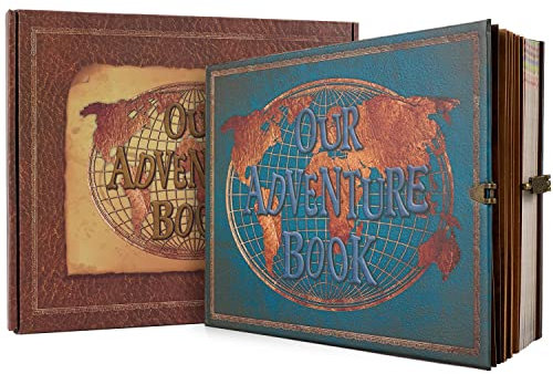 Our Adventure Book Photo Album 10.2 X 8.1 Inch,Adventure Book Fotoalbum 180 Seiten,3d Cover Design Fotoalbum Zum Selbstgestalten Anniversary,Valentinstag,Christmas(Blau)