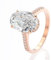 GemKing R0929B 925 silver ring pink egg shape 9 * 13 shiny ice flower cut dove egg 4 carat women's ring new product