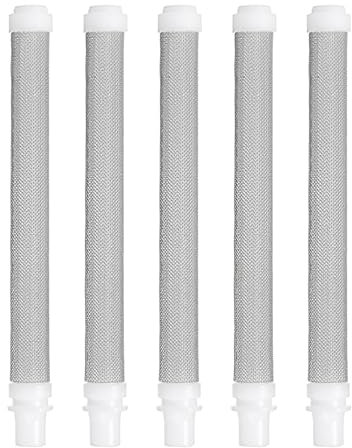 Joynine 5 Pieces 60 Mesh Airless Spray Gun Filter Elements for Wagner Airless Paint Spray Guns, Push on Type Filter for Airless Paint Spray Gun, Length 10 cm