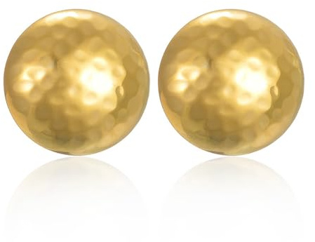 Orecchini a Bottone a Mezza Sfera in Oro per Donne e Ragazze Orecchini Rotondi Robusti in Acciaio Inossidabile Placcato Oro 18 Carati Orecchini Ipoallergenici