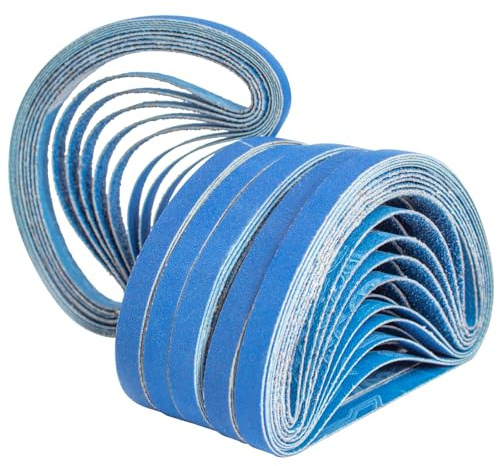 FEIHU 30 Stück Zirkoniumkorund Schleifbänder 10x330 mm 40Korn-Grobe Körnung | 10 x 330 mm Schleifbänder für Druckluft bandschleifer schleifbänder,Schärfen, Entrosten